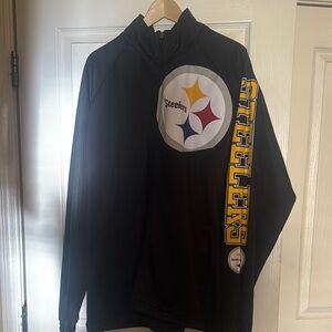 Brand new without tags full zip up NFL Black Jacket with Logo Patch Steelers.